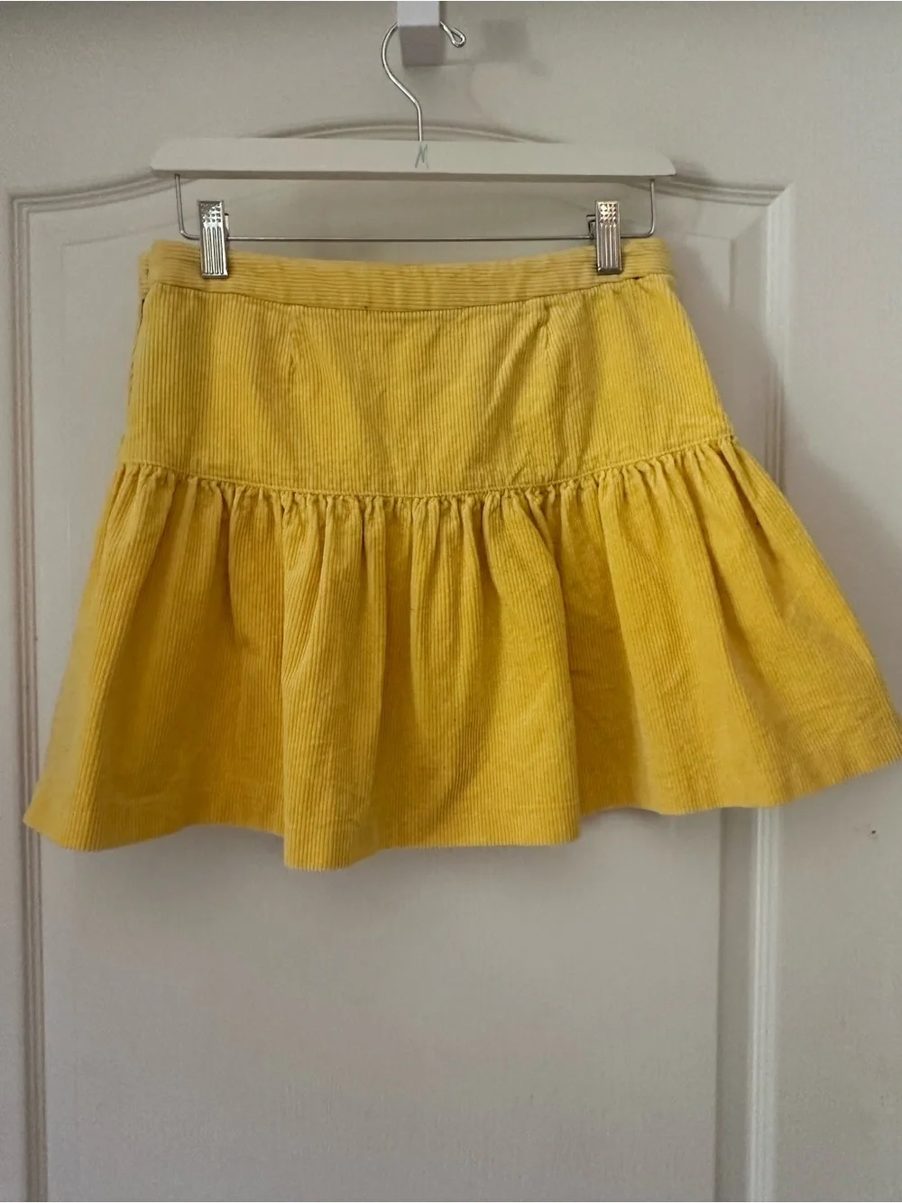 Ralph Lauren Bright Yellow Corduroy Tiered Kids Mini Skirt